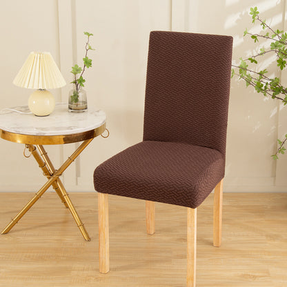 housse chaise chocolat table ronde pieds croises dores