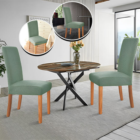 housse chaise table ronde pots fleurs fenetre tapis